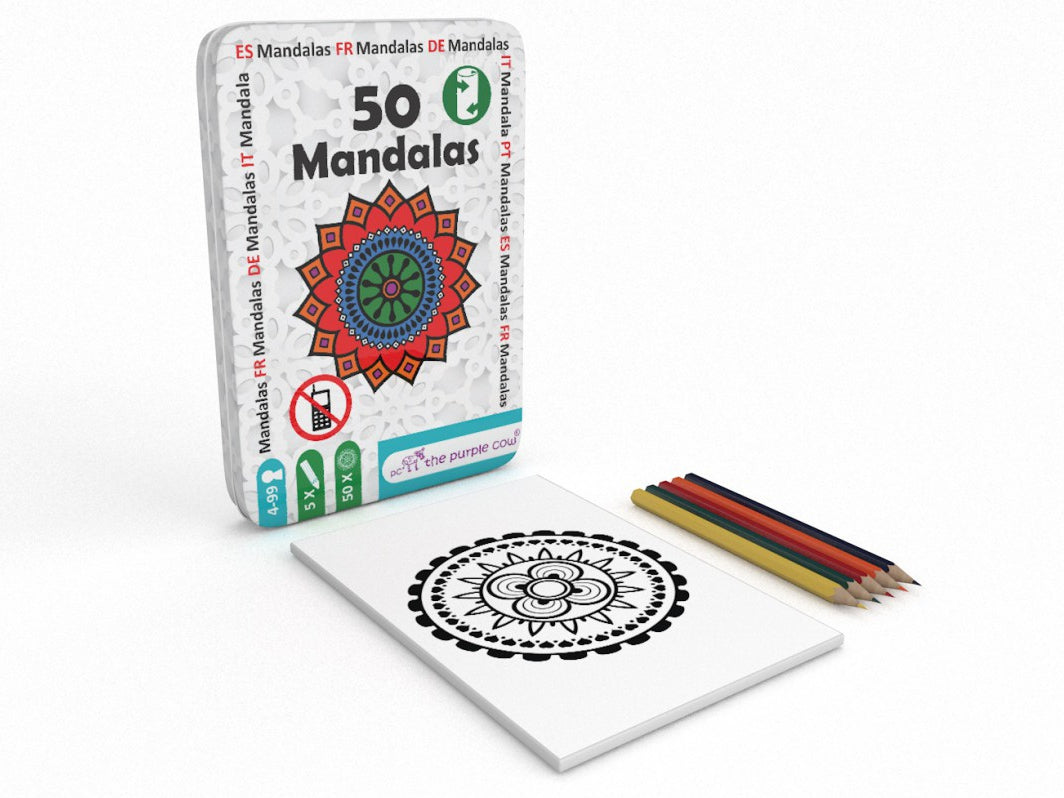 Travel Set - Colouring Mandalas - Purple Cow