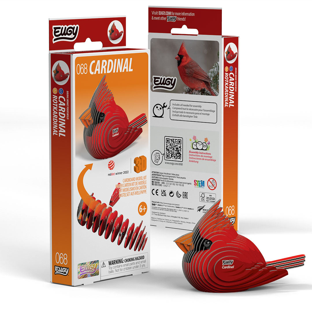 Cardinal - 3D Cardboard Puzzle - Eugy