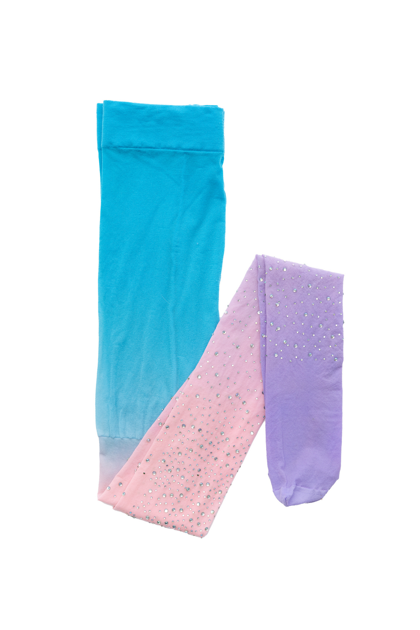 Size 3-8 - Tights - Ombré Rhinestone Lilac, Pink, & Blue - Great Pretenders
