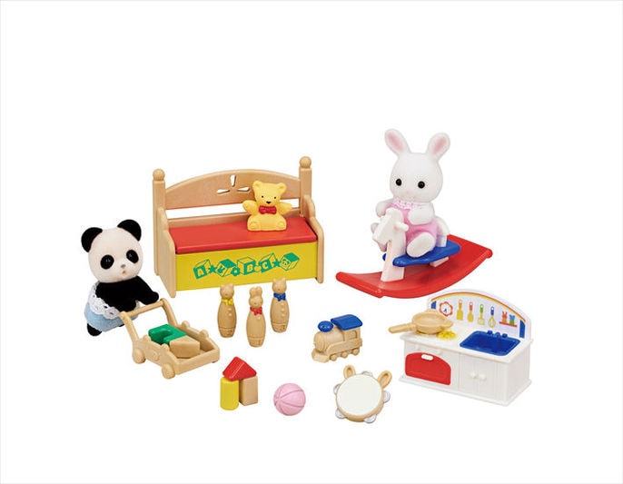 Baby's Toy Box - Snow Rabbit and Panda Babies - Calico Critters