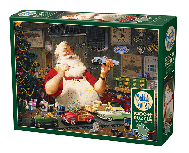 1000 Piece - Santa Painting Cars - Cobble Hill