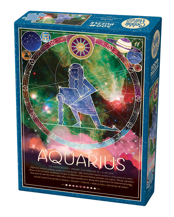 500 Piece Zodiac Puzzle - Aquarius - Cobble Hill