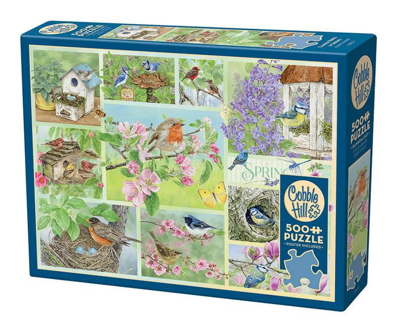 500 Piece - Garden Birds In Spring - Cobble Hill