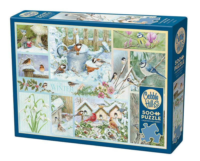 500 Piece - Garden Birds In Winter - Cobble Hill