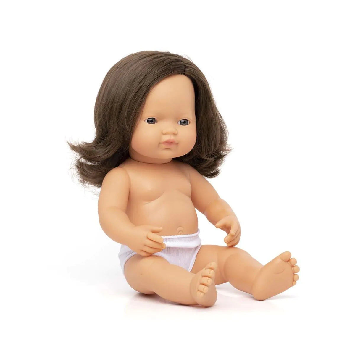 Baby Doll - Caucasian Brunette Girl - Miniland Dolls