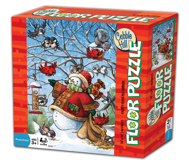 48 Piece - Frosty Feeds His Friends - Floor Puzzle - Cobble Hill