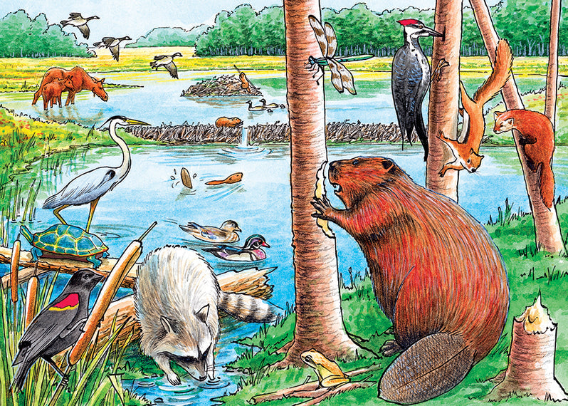 35 Piece Tray Puzzle - The Beaver Pond - Cobble Hill