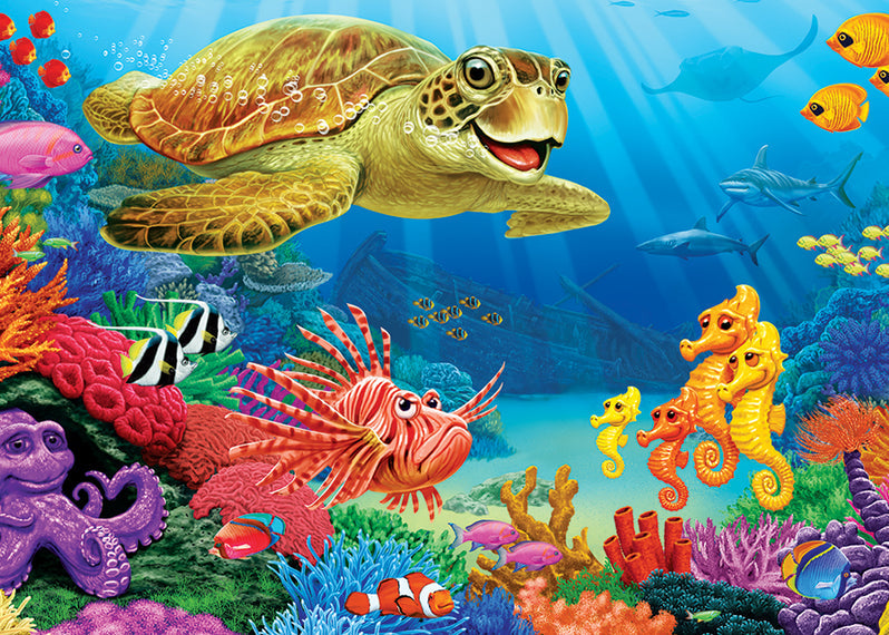 35 Piece Tray Puzzle - Undersea Turtle - Cobble Hill