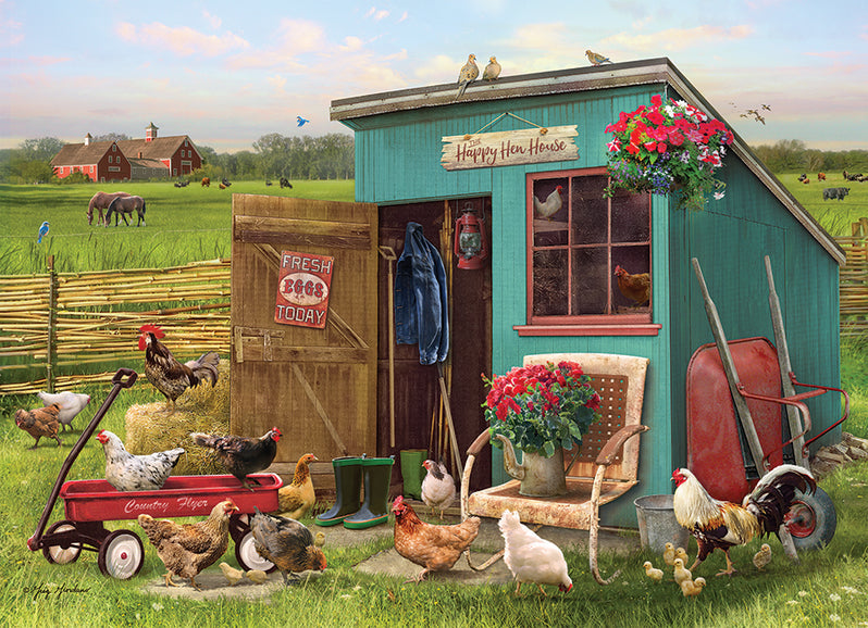 35 Piece Tray Puzzle - Happy Hens
