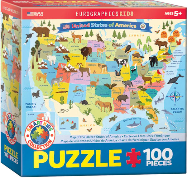 100 Piece - Map Of The United States Of America - Eurographics