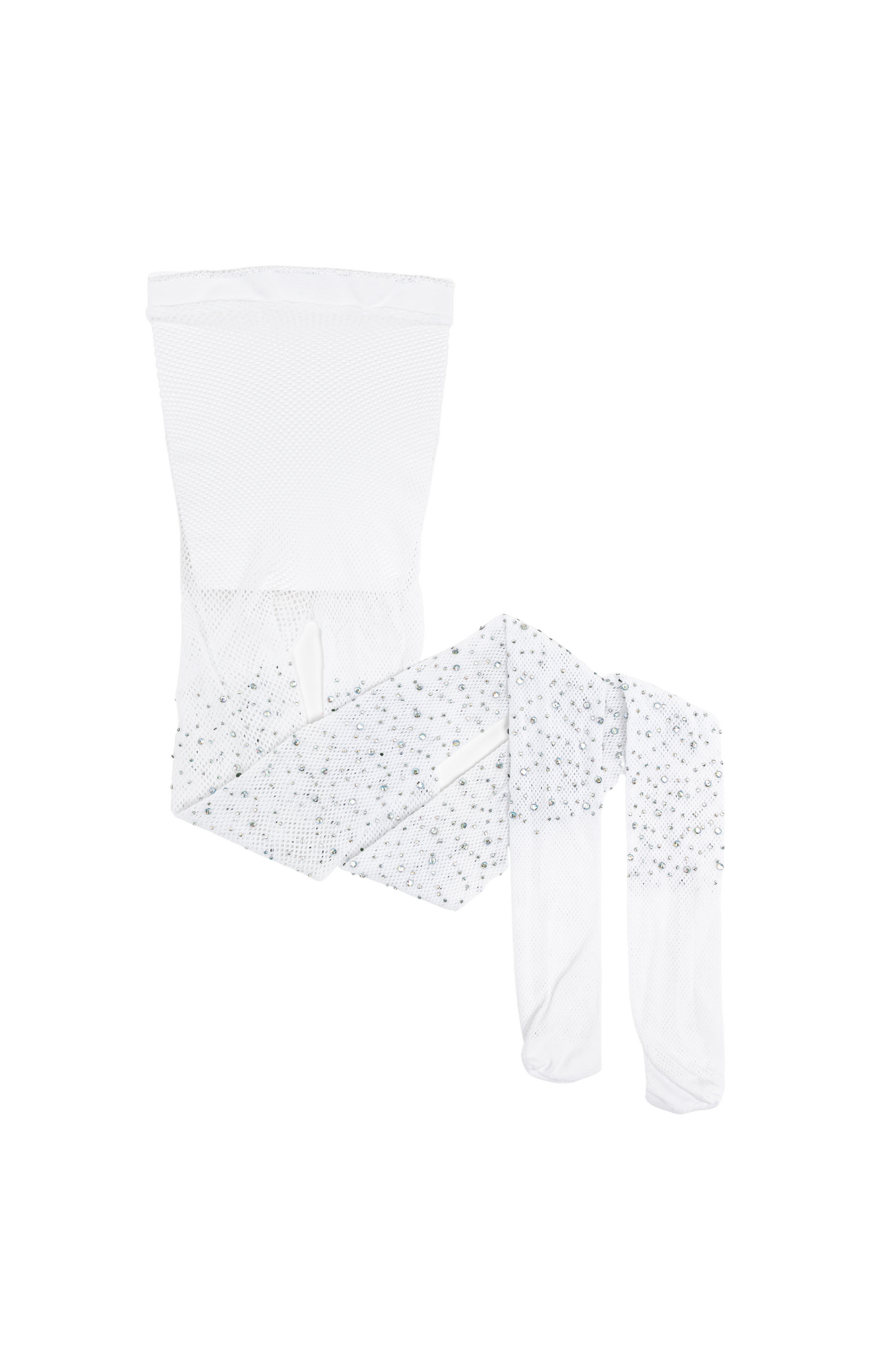 Size 3-8 - Tights - White Rhinestone - 23000 - Great Pretenders