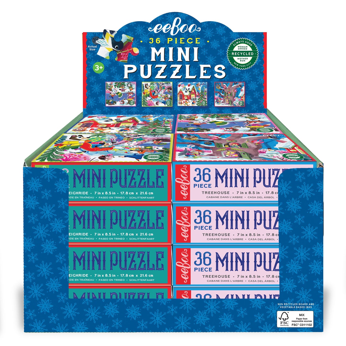 36 Piece - Miniature Holiday Puzzle Assortment - Eeboo