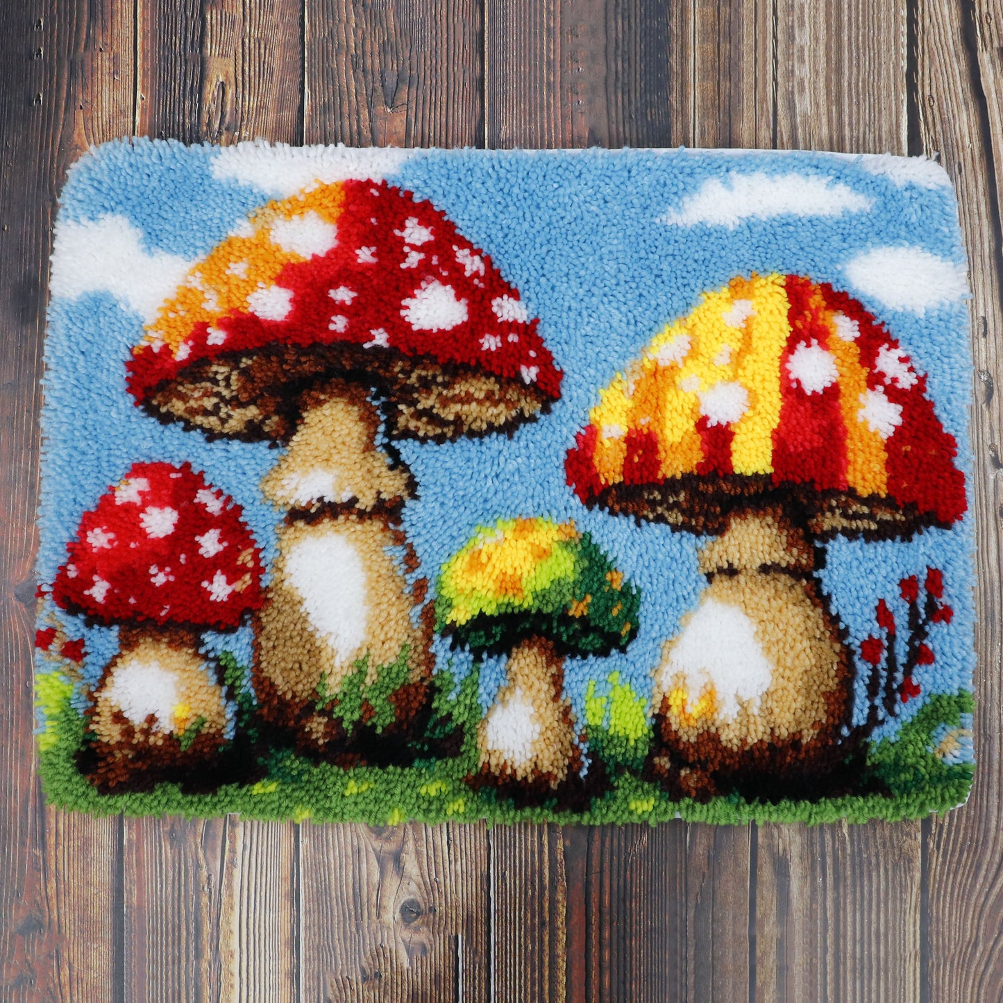 Latch Hook - Large Rug Kit - Mushrooms - Jacarou