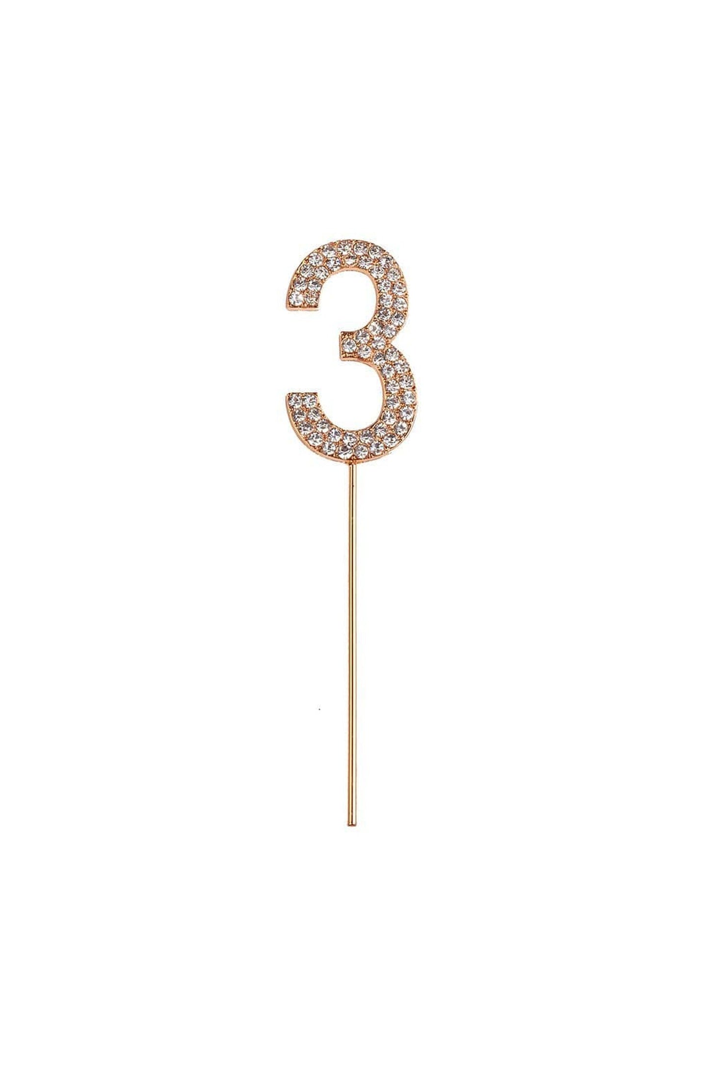 Cake Topper - Rhinestone Number 3 (1 Pc) - 97605 - Great Pretenders