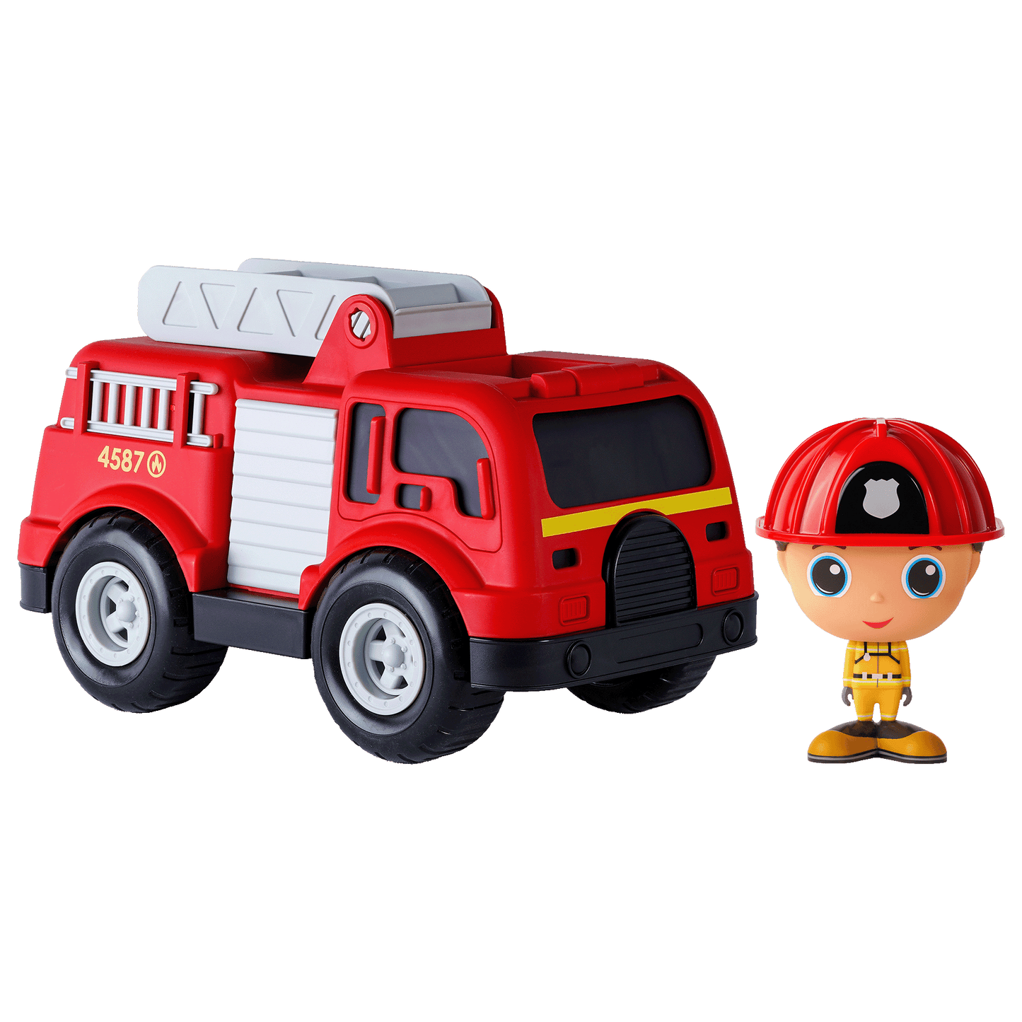 Fire Truck Set - Boy with brown hair and blue eyes - flek