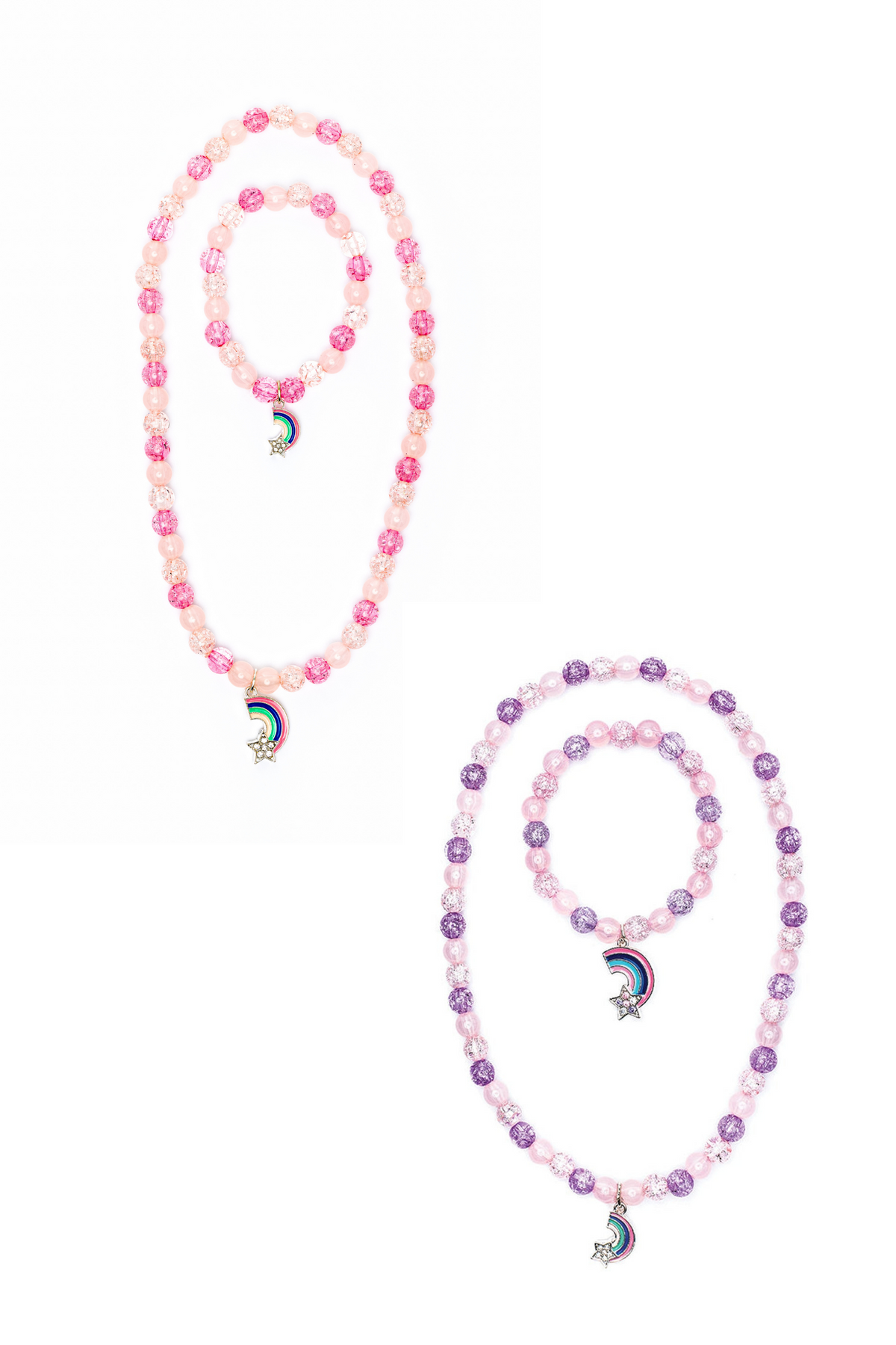 Necklace & Bracelet Set - Purple Rainbow - 86124 - Great Pretenders