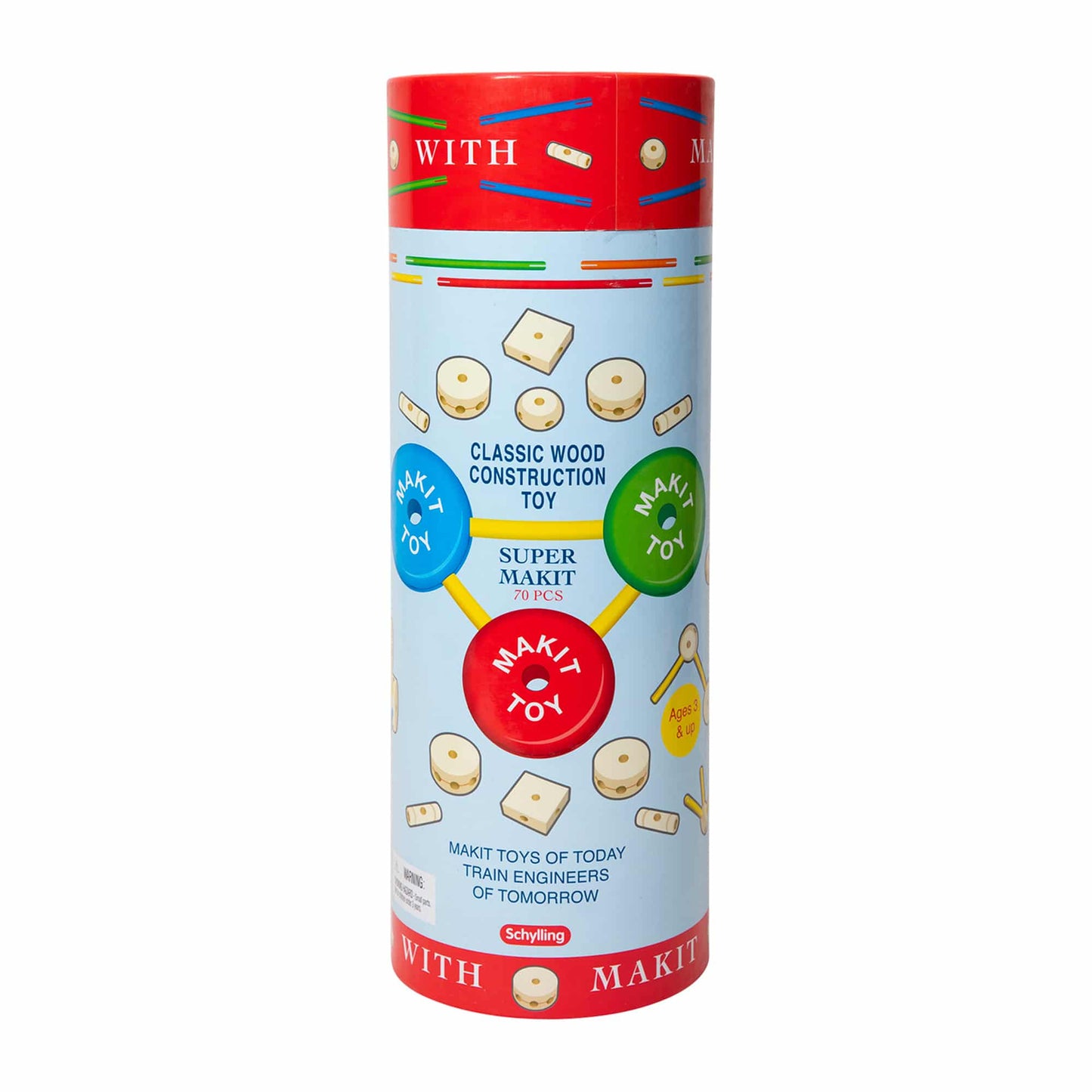 Makit Wood Building Set - 70 Pieces - Schylling