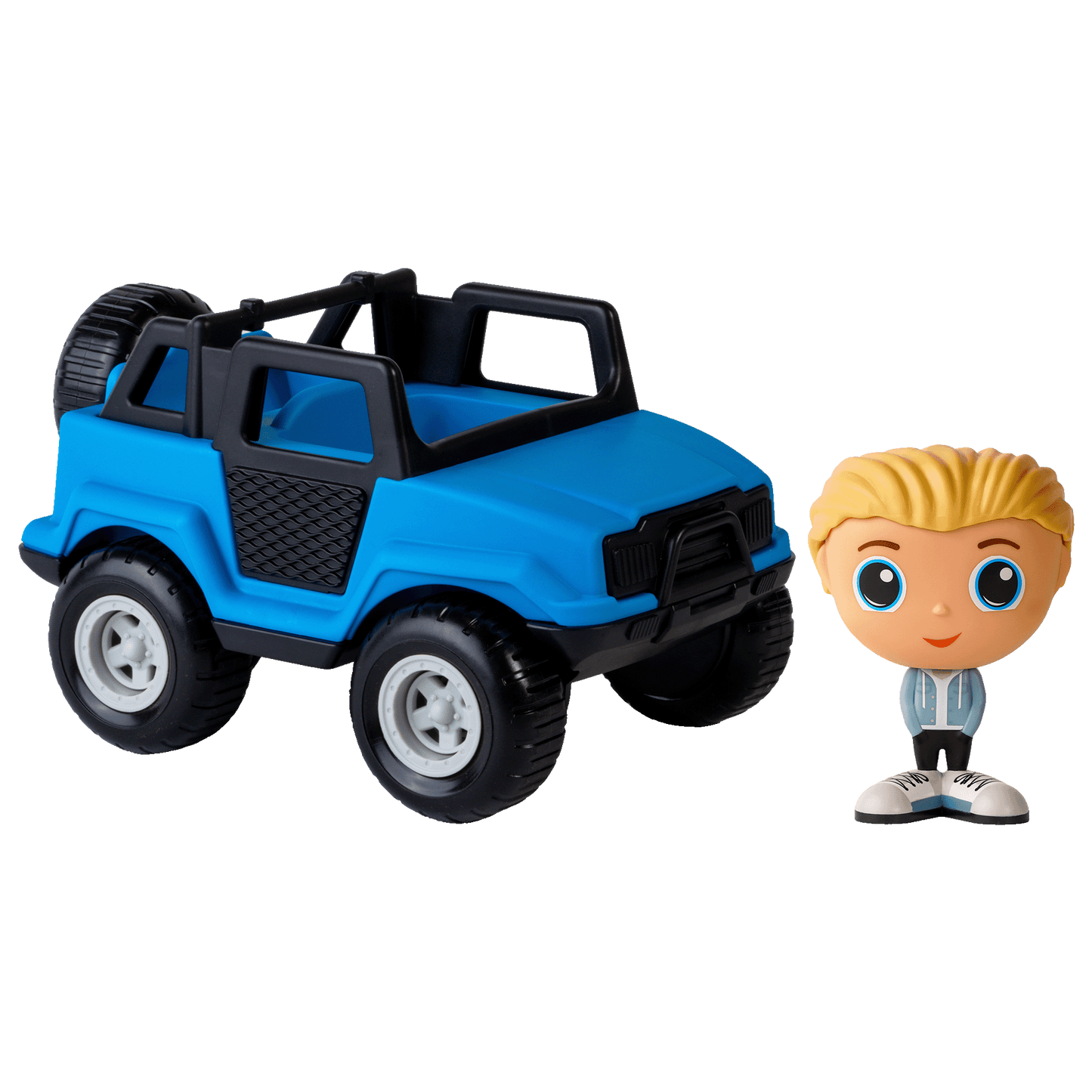 Blue Off-Road Vehicle Set - Boy with blonde hair and blue eyes - flek