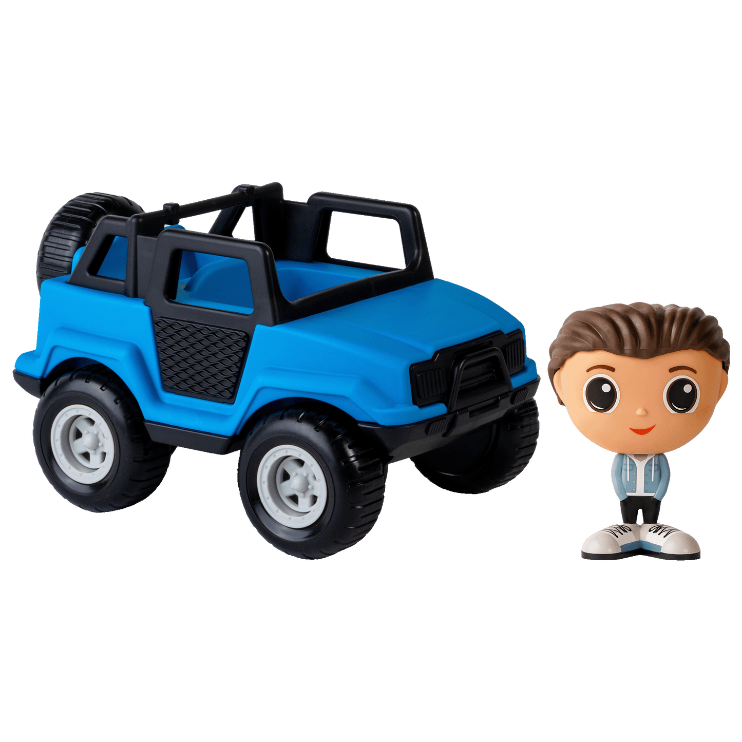 Blue Off-Road Vehicle Set - Boy with brown hair and brown eyes - flek