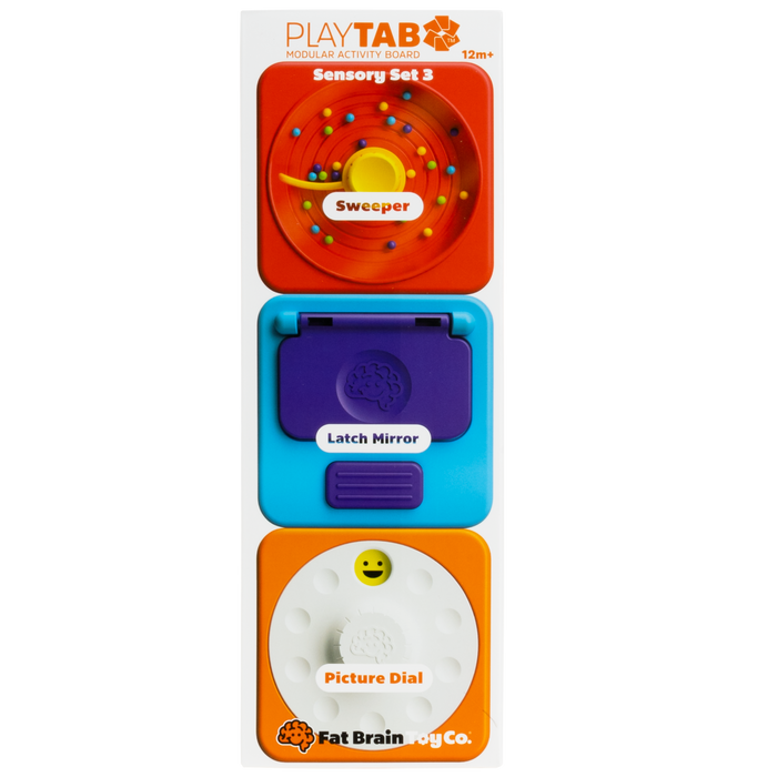 Playtab: Set 3 - Sweeper, Latch Mirror, Picture Dial - Fat Brain Toys