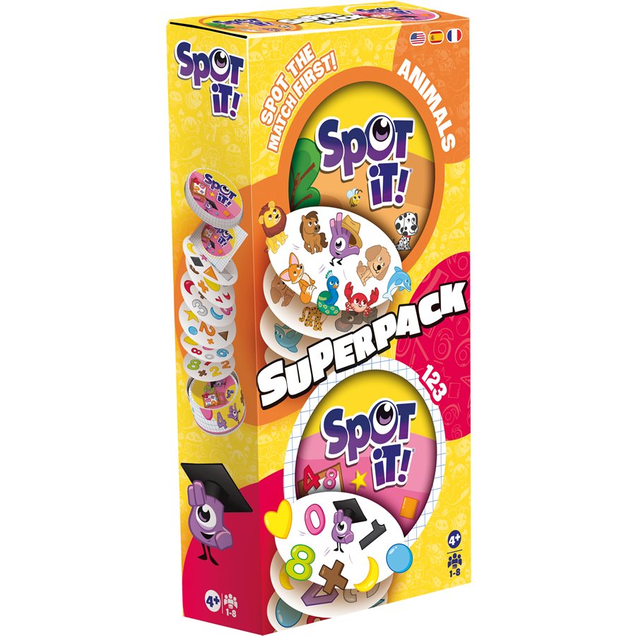 Spot It! Super Pack - Animals & 123 - Asmodee