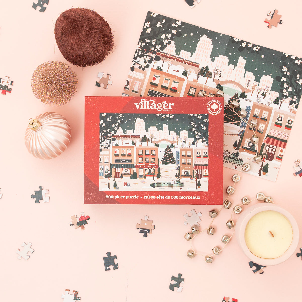 500 Piece - Small Town Holiday - Villager Puzzles