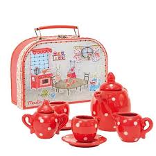 Tea Set Red Ceramic - Moulin Roty