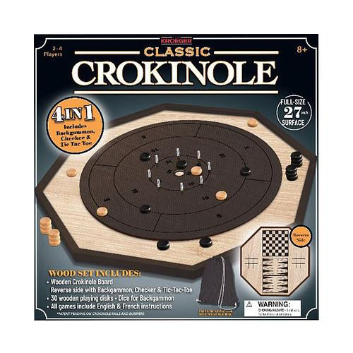 Crokinole with Checkers, Backgammon, & Tic-Tac-Toe - Kroeger