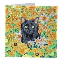 Crystal Art - Card Kit - Cat Amongst the Flowers