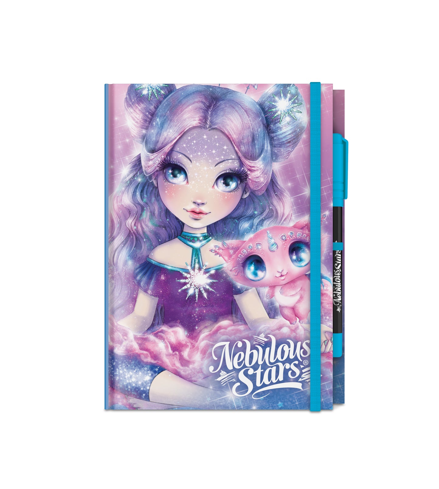 Notebook - Black Pages with Pen - Nebulous Stars