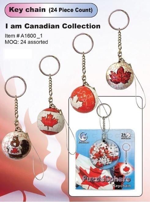 Puzzle Sphere Keychain - Canada - Unicorn