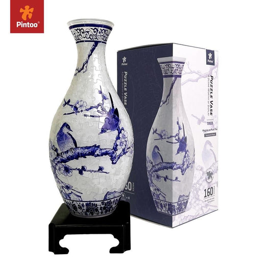 Puzzle Vase - Magpies on Plum Tree - Pintoo