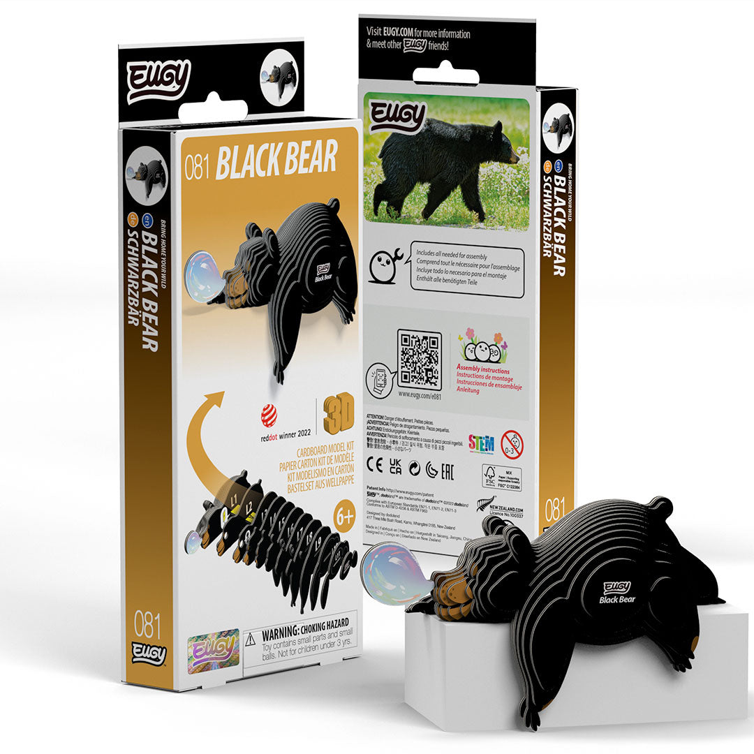 Black Bear - 3D Cardboard Puzzle - Eugy