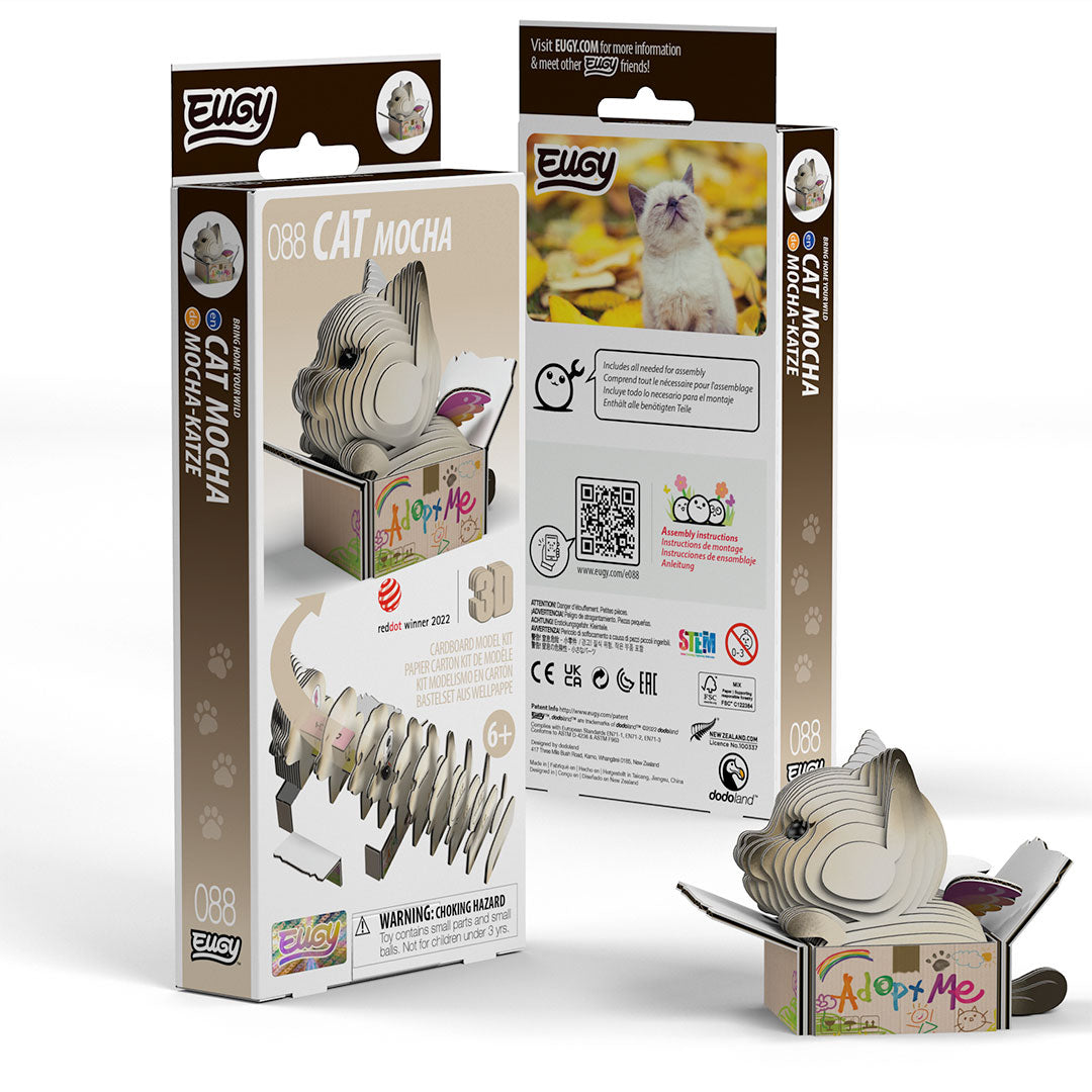 Cat - Mocha - 3D Cardboard Puzzle - Eugy