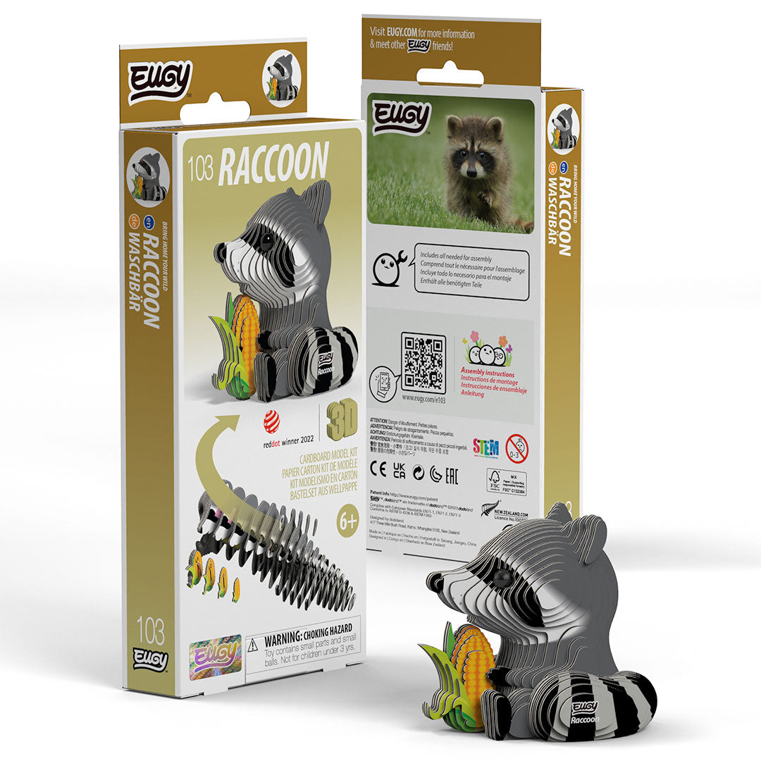 Raccoon - 3D Cardboard Puzzle - Eugy