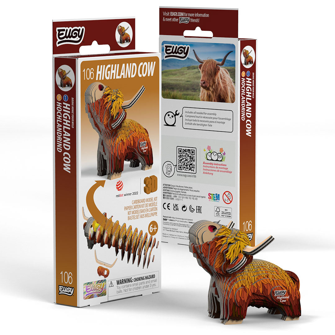 Highland Cow - 3D Cardboard Puzzle - Eugy