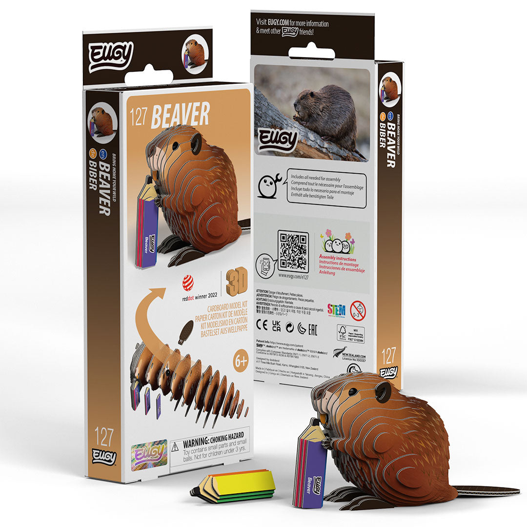 Beaver - 3D Cardboard Puzzle - Eugy