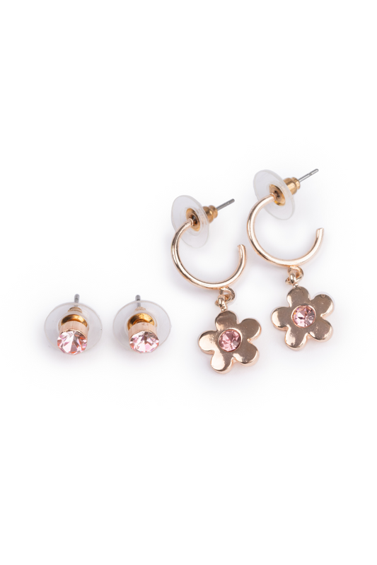 Earrings - Studded - Bejewelled Blooms (2 Pairs) - 92402 - Great Pretenders