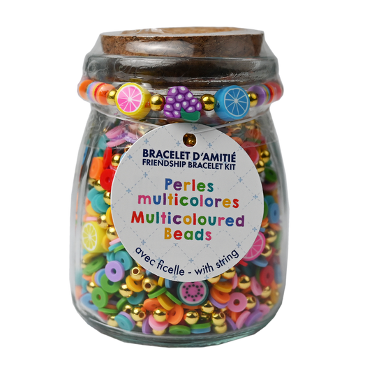 Jar of Beads for Friendship Bracelets - Multicoloured