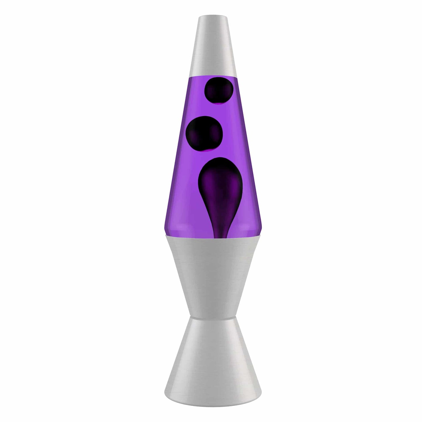 Lava Lamp - Silver Base with Purple Lava in Purple Liquid