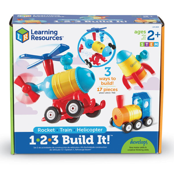 123 Build It! Rocket-Train-Helicopter - Learning Resources