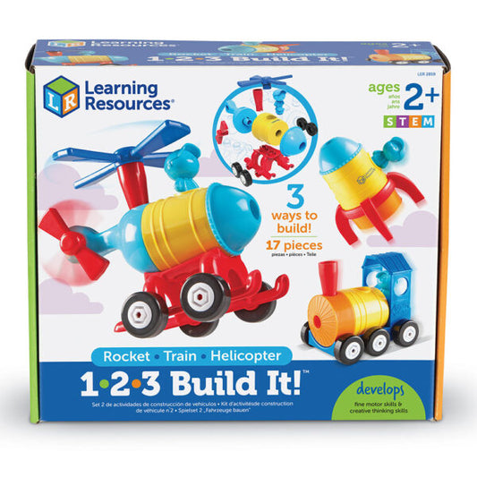 123 Build It! Rocket-Train-Helicopter - Learning Resources