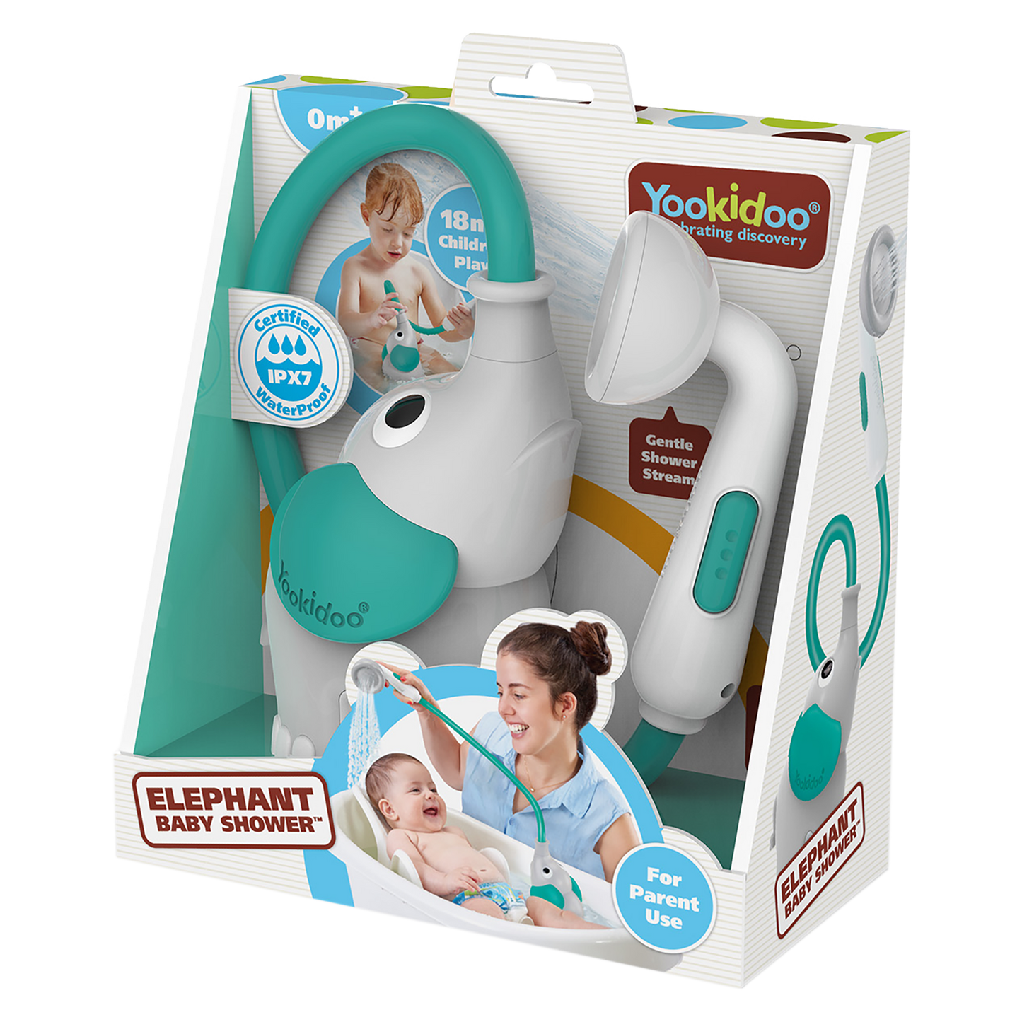 Elephant Baby Shower, Grey & Green - Yookidoo