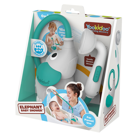 Elephant Baby Shower, Grey & Green - Yookidoo