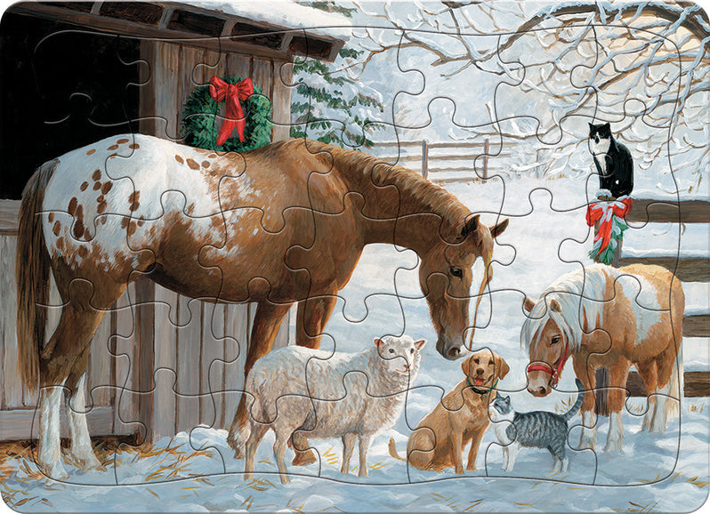 35 Piece Tray Puzzle - Barnyard Greetings - Cobble Hill