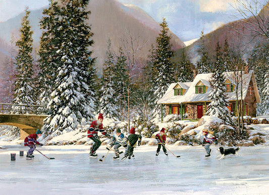 35 Piece Tray Puzzle - Hockey Pond