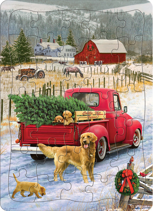 35 Piece Tray Puzzle - Red Truck Farm - Cobble Hill