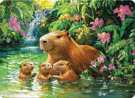 35 Piece Tray Puzzle - Capybaras