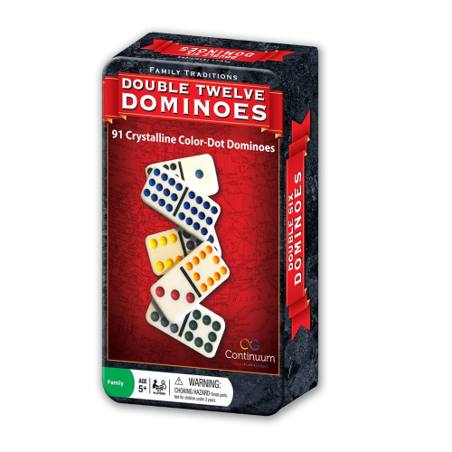 Double Twelve Dominoes in metal tin - Famous Toys