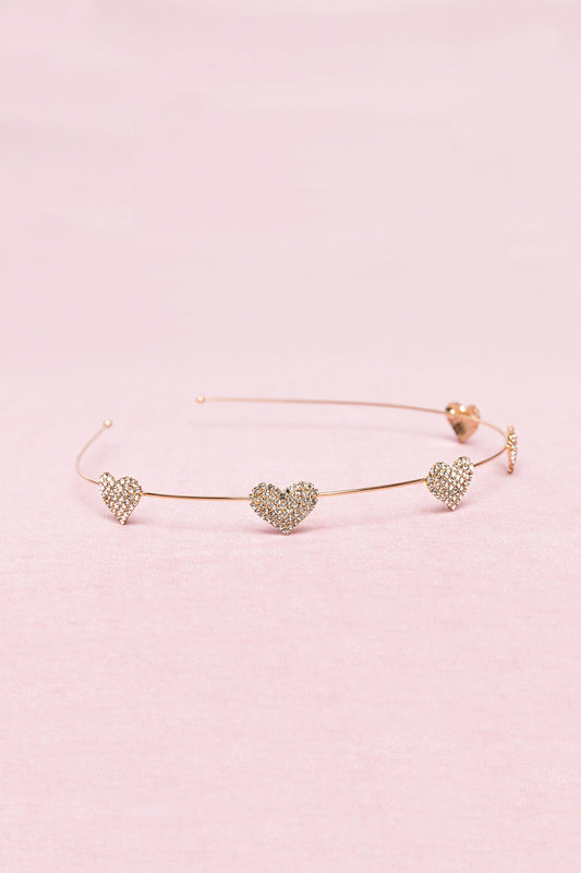 Headband - Boutique Rhinestone Heart - 91217 - Great Pretenders